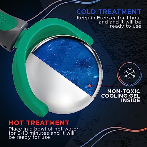 PRIME Fitness Cold Massage Roller Ball | Cold Therapy | Ice Roller Ball with Handle | cryo Stick | Relieve Muscle Pain (Green) - color: Green