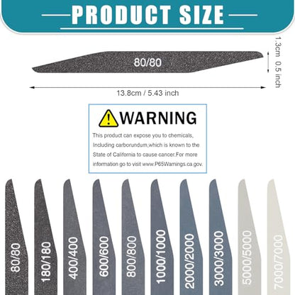 Honoson 20 Pcs Model Sanding Sticks,Low Grits Rating,Double Angle Shape | 3D Print Polishing Sticks, Assorted Grits, Plastic Metal Wood Modeling Polishing Tools for Finishing, Dual-sided Design - style: Double Angle Shape