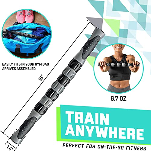 Elite Massage Roller Stick Targets Sore, Tight Leg Muscles to Prevent Cramps and Release Tension. It's Sturdy, Lightweight, Smooth Rolling and Thankfully This Lifesaver has Comfortable Handles.Silver - color: Silver