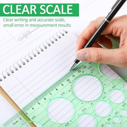 5 Pack Circle Template Circle Round Stencil Templates for Drafting Drawing Stencils Drafting Tools for Office and School Building Formwork Drawings Templates, Large and Small Size