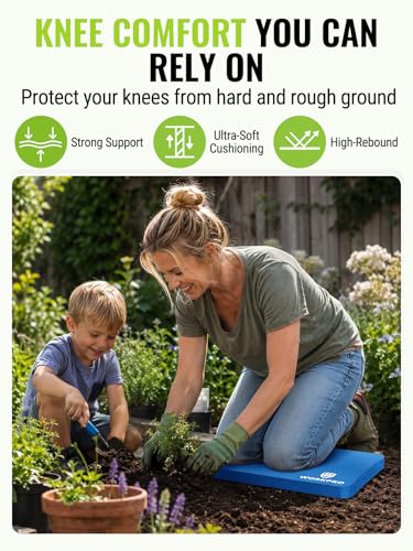 WORKPRO Extra Thick Kneeling Pad, 2 Pack, 17.5 x 11 x 1.5 in, Blue | Soft NBR Foam Cushioning for Knee, Large Foam Kneeler Mat, For Gardening, Bathing Baby, Exercise, Workout Supplies - color: Blue, size: 2 Pack