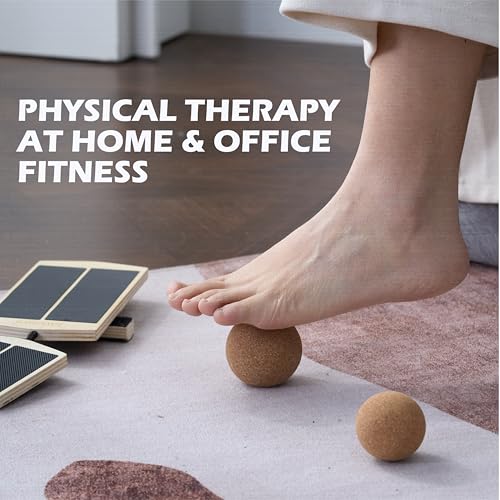 Foot & Ankle Strengthener Kit – Ankle Balance Board for Strength, Stability, Mobility & Injury Recovery – Complete Set with Beginner & Advanced Bars, 2 sizes Cork Balls, Manual & Carry Bag