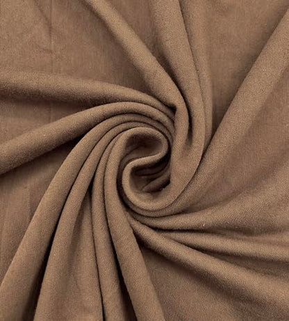 EOVEA - Cotton Spandex Fabric by The Yard - 4 Way Stretch Jersey Knit - Spandex & Cotton T-Shirt Fabric - Lightweight, Breathable - 60" Wide Roll| 10 oz(Dk Mocha, 1 Yard) - color: Dk Mocha, size: 1 Yard