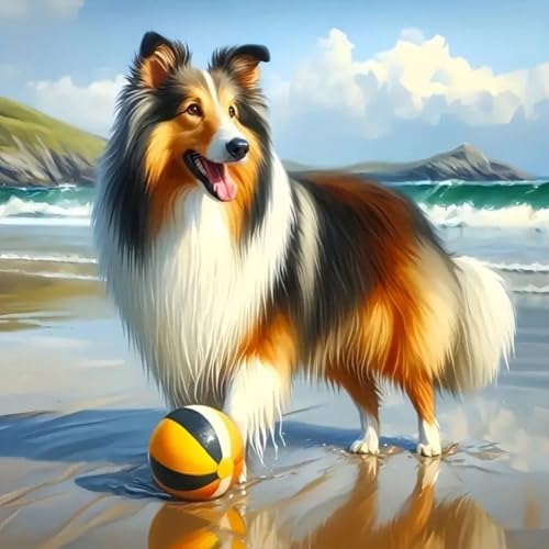 Reluohuo Dog Diamond Art Kits for Adults, Full Drill Diamond Painting for Beginners, 5D DIY Gem Art for Home Wall Decor, 12x12 Inch - color: Dog2