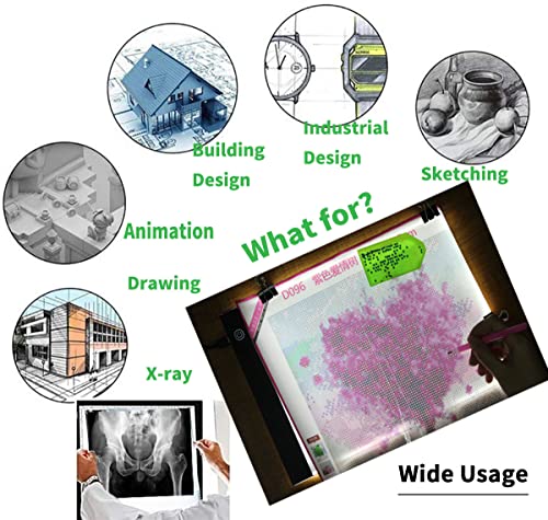 A4 Light Box for Tracing Pad, Bright Light Pad Art Light Board for Diamond Painting, Weeding Vinyl, Lightbox for Tracing and Drawing, Led Tracer Pads Artists Light Boxes, Drafting Lightpad Lightboard