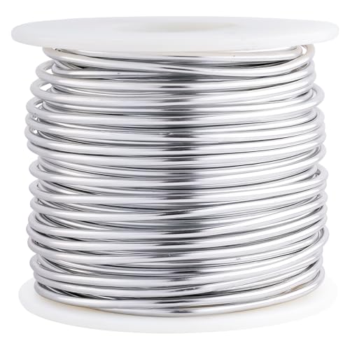 Silver Soft Aluminum Wire, 131Feet, 2.0mm for Floral Bonsai Tress Dolls | Flexible Craft Wires Bendable Sculpting Wire Round metal Armature Wire for Jewelry Making Beading, Floral, Wreath Making - color: Silver, size: 12 gauge/2mm,131feet