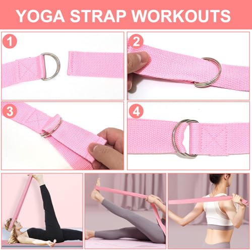 Pilates Ring Set with Resistance Bands– Anti-Slip Magic Circle Pilates Ring for Home Workouts, Full-Body Toning, Strength Training for Women 14PCS - color: Pink