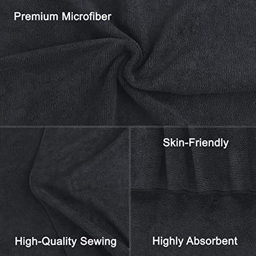 Orighty Salon Towels, 24 Pack Black Microfiber Hair Towel (16 x 29 Inch) | Super Soft and Absorbent Microfiber Towels for Salon, Hand, Gym, Bath, Spa and Home Hair Care (Not Bleach Proof) - size: 24 Pack