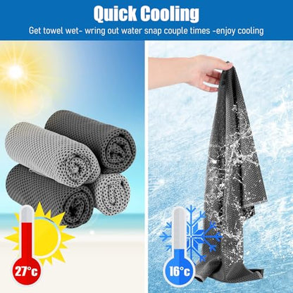BBTO 100 Pack Cooling Towel Bulk - color: Black Gray, size: 32 x 12 Inch