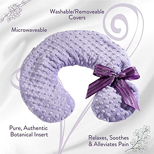 Sonoma Lavender Luxury Lavender Neck Pillow, Lilac Dot | Heatable/Chillable, Microwaveable for Neck and Shoulders, Removable Washable Covers, Great for Relaxation and Pain Relief - color: Lilac Dots