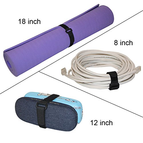 YiwerDer 32Pcs Reusable Fastening Cable Straps and Cable Ties with Buckles, Variety Sizes 8"-12"-18"-24"-36", Premium Adjustable Multi-Purpose Hook and Loop Cinch Strap Cord Ties - style: (8-12-18-24-36) x 1Inch