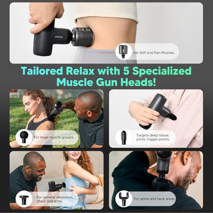 arboleaf Thermacool Massage Gun, Heat and Cold Percussion Back Pain Relief - color: Midnight Gray