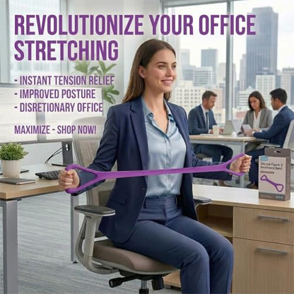 Figure 8 Resistance Bands with Non-Slip Handles for Arm Back & Shoulder 3PC - color: Purple