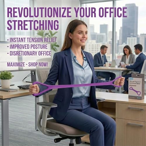 Figure 8 Resistance Bands with Non-Slip Handles for Arm Back & Shoulder 3PC - color: Purple