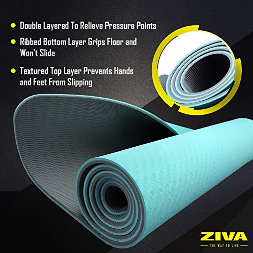 ZIVA Chic TPE Yoga Mat 5mm - color: Turquoise