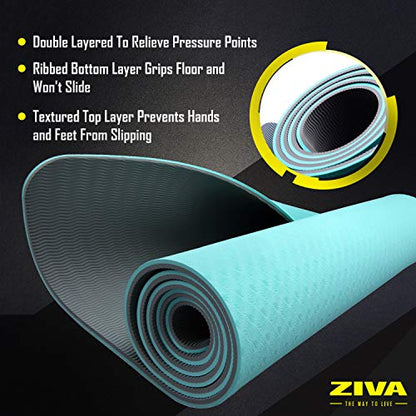 ZIVA Chic TPE Yoga Mat 5mm - color: Turquoise