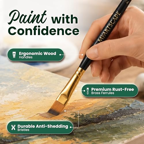Travel Paint Brush Set - 7 Taklon Brushes with Case | Travel watercolor brushes with Taklon bristles for acrylic gouache oil painting and plein air art - size: Pocket Paint Brushes 001