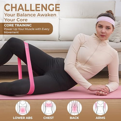 Pink Home Pilates Kit for Women, Ring, Ball & Resistance Bands