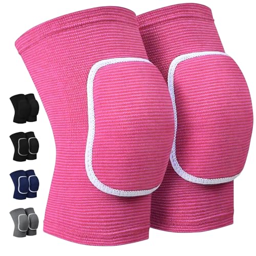 Volleyball Knee Pads for Dancers, Soft Breathable Knee Pads for Men Women Kids Knees Protective, Knee Brace for Volleyball Football Dance Yoga Tennis Running Cycling Workout Climbing - color: Pink, size: Small