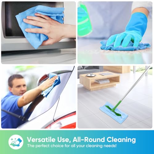 HOMEXCEL Microfiber Cleaning Cloth 20 PK, Towels for Cars and Shop, Blue - color: Blue