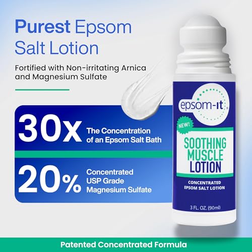 EPSOM-IT Soothing Muscle Epsom Salt Lotion Set, 8 Oz Bottle + 3 Oz Roll On - size: 5.5 Fl Oz (Pack of 2)