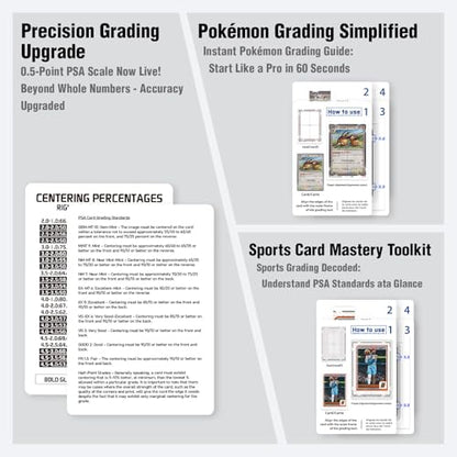 Deyimmei Card Centering Grading Tool, Professional Precision Tool for Anime Collectible & Sports Cards (Two Full-Color Illustrated Instructions)