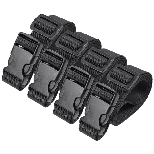 Vigorport Utility Straps Quick Release Nylon Backpack Accessory Bag Strap | Adjustable Nylon Travel Belt, Multi Purpose Compression Straps, Sleeping Bag Strap for Hiking, Travel, Outdoor Sports-4 Pack - color: Black, size: 1"W-60"L