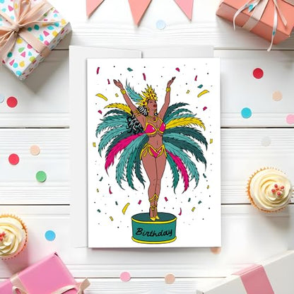 Carnival Birthday Card for Women – Festive Birthday Carnival Costume - style: Carnival