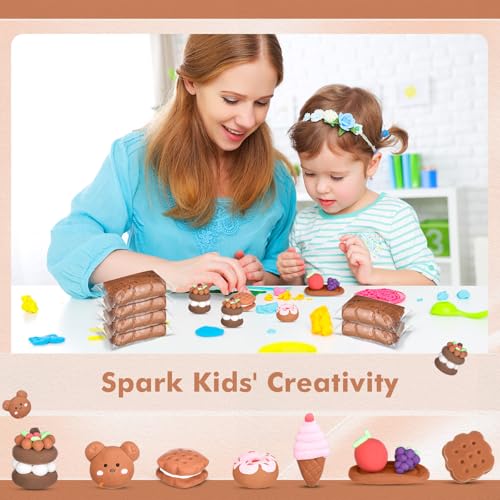 WinnerWhy 72 Pcs Air Dry Clay Bulk 38oz Air Dry Modeling Clay Soft DIY Ultra Light Modeling Clays Magic Foam Crafts for Sculpting Kids Gifts Party School Supplies for Crafts Artisti (Light Brown) - color: Light Brown