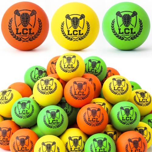 12/24/36 Pcs Soft Foam Lacrosse Balls Bulk Lacrosse Soft Practice Balls for Youth Indoor Training College and High School Official Size for Games Training - color: 3 Colors