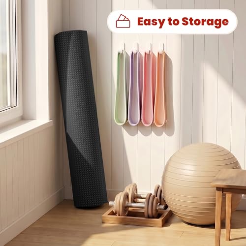 THAILE Large Exercise Mat, 6' x 4' x 6mm, Non-Slip Workout Mat for Home Gym | Versatile 6' x 4' Workout Space: 6mm HPE cushioning and textured grip support cardio, Pilates, stretching and yoga.