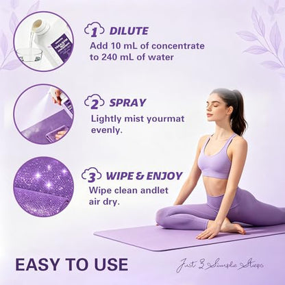 Yoga Mat Cleaner Concentrate Makes 6.86 Gal(1:25) - Removes Sweat & Odor - size: 33.8 Fl Oz (Pack of 1)