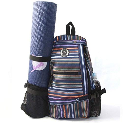 AURORAE Yoga Mat/Gym/Pickleball Cross-body Sling Back Pack. Mat sold separately - color: Purple Stripe