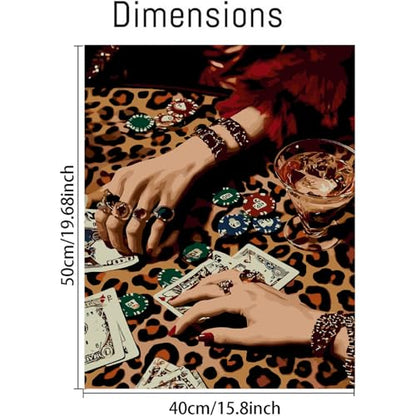 Paint by Numbers Kit for Adults,Leopard Disco Paint by Number 16x20 In | Paint by Number for Beginner,Adult Paint by Number,HD Color Canvas,DIY Tool Kits,Stress Relief Craft,Great Gift,Without Frame - color: MT6218