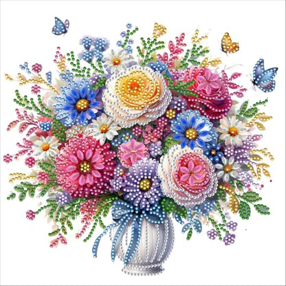 5D Partial Special Shaped Diamond Art Kit Daisy Flower Vase Shiny Bright Rhinestone Diamond Painting Craft for Beginners Perfect Handmade Gift 11.8×11.8 Inch (YH062) - color: YH062