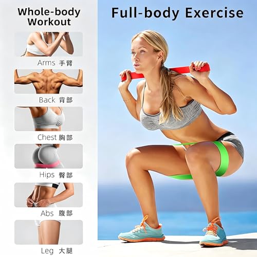 Resistance Bands Set 5-Pack, Exercise Workout Bands for Women & Men with 5 Resistance Levels, Elastic Fitness Bands for Home Gym, Yoga, Pilates, Stretching, Strength Training & Physical Therapy