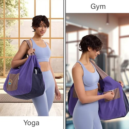 JoYnWell Yoga Bags and Carriers Fits All Your Stuff, Extra Large Yoga Mat Bag Full Zip Yoga Mat Bag with 3 Zipper pockets - color: Raisin-Purple