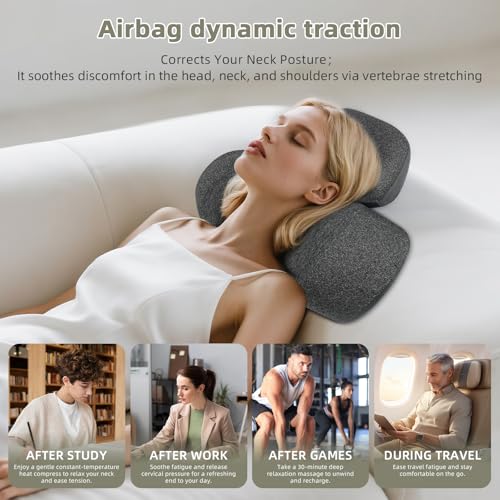 3-in-1 Neck Massage Pillow，Heat Therapy, Vibration and Traction
