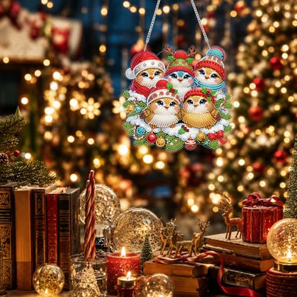 Eiflow Acrylic Diamond Art Hanging Kit for Adults, DIY Diamonds Painting Door Hanger Board Kit, Special Crystal Diamond Art Painting Pendant Ornament (Christmas Bird) - color: Christmas Bird