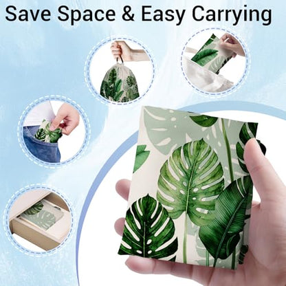 Botanical Gymnastics Grip Bag Tropical Plants Small Drawstring Gym Bag for Yoga - color: Tropical Leaf Green, size: 12"(H)*9.25"(W)