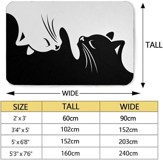 Area Rug, Black Cat Cartoon Non-Slip mat Area Rugs, Carpets, Suitable for Kitchen Bedroom Living Room Kids Room Decoration, Farmhouse Decor 2'x3' - color: Black, size: 2'x3'