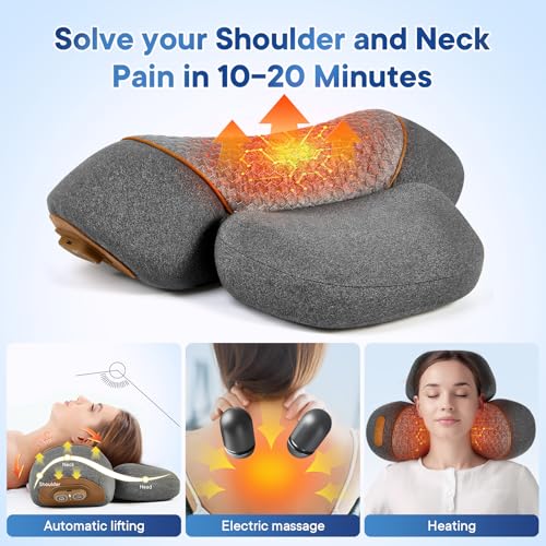 3-in-1 Rechargeable Neck Massager Pillow with Heat, Vibration & Traction