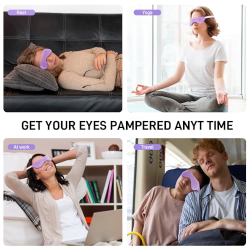 Weighted Eye Pillow for Yoga, Moist Heat Mask for Dry Eyes(Purple) - color: Eye Mask03-purple