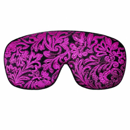 Handmade Opulence Yoga Eye Pillow - Weighted Flaxseed Fill, Lavender Aromatherapy, Satin & Velvet, Adjustable Strap - Ideal for Meditation & Restful Sleep - Magenta Doodle - TEMFL-MD - color: Magenta Doodle
