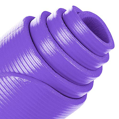 LOKATSE Home All Purpose Thick Yoga Mat with Carrying Strap High Density - color: Purple