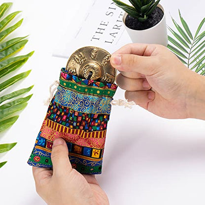Boao Tingsha Meditation Bell with Bag,Om Mane Padme Hum Symbols Embossed - color: Om Mane Padme Hum Symbols Embossed