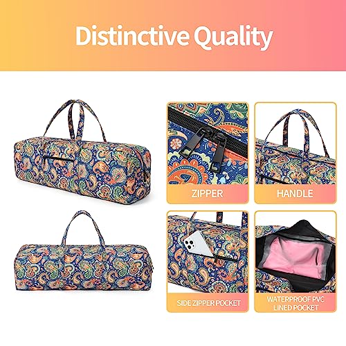 Boulder Bee | Yoga Mat Bag | Large Yoga Mat Carrier with Wet Pocket | Yoga Gifts | Gym Tote Bag for Women - color: Green