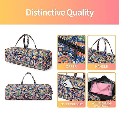 Boulder Bee | Yoga Mat Bag | Large Yoga Mat Carrier with Wet Pocket | Yoga Gifts | Gym Tote Bag for Women - color: Green