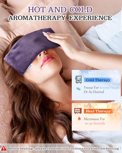 Hihealer Weighted Eye Mask for Sleeping, Lavender Eye Pillow for Spa Yoga - color: Purplex4