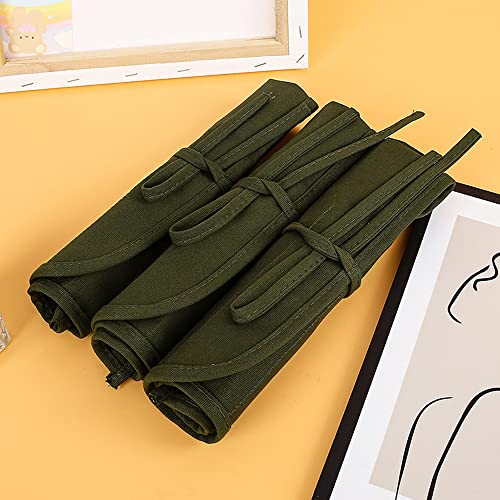 Funny live Paint Brush Holder Art Supplies, Artist Brush Holder & Storage Organizer Roll-Up Case Bag, Protect Acrylic Oil Watercolor Paintbrushes (Green 22 Slot Pockets) - color: Green 22 Slot Pockets